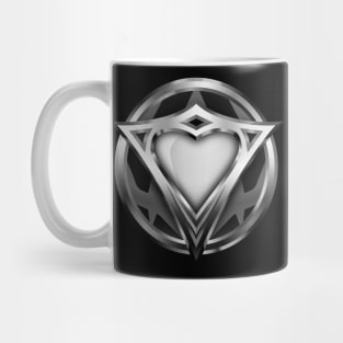 Silver heart 3D render Mug